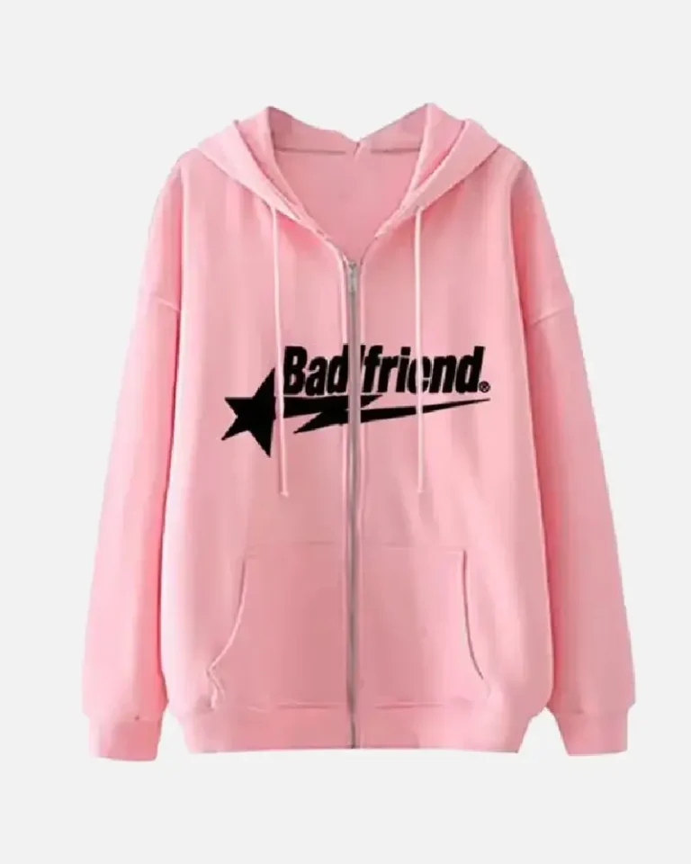 Bad Friend Zip Hoodie Pink Bad Friend Zip Hoodie Pink