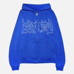 Bad Friend Graffiti Zip Up Hoodie Blue
