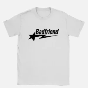 Bad Friend Letter Print Shirt White Black