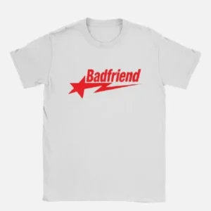 Bad Friend Letter Print Shirt White Red
